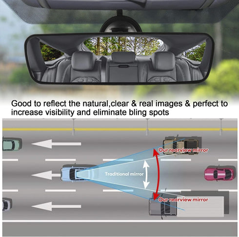 Livtee Anti Glare Car Rearview Mirror with Adjustable Suction Cup, HD Universal Car Interior Rear View Mirror with Panoramic Wide Angle Mounted on...