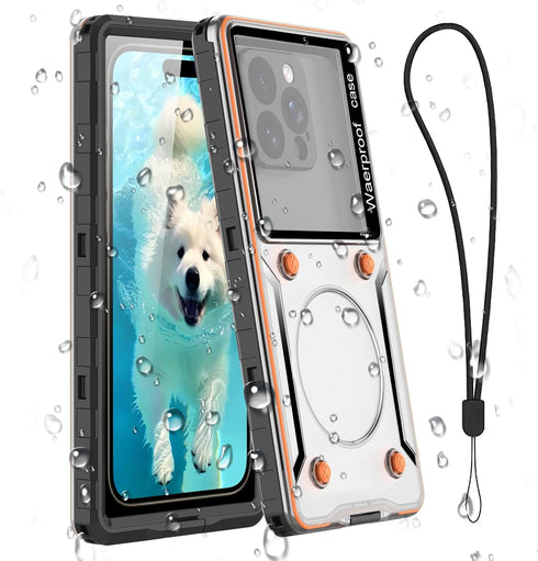 Waterproof Phone Case, IP68 Full-Body Rugged Dropproof Shockproof, 6.9'' Universal Outdoor Swimming Snorkeling Surfing Underwater Photo Video Prot...