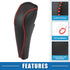 Gear Shift Lever Cover Automotive Interior Gear Shift Knob Trim for Honda Civic 9th 2012-2015 Black Red Stitches...