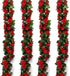 Musdoney 4Pcs 32.2 FT Fake Rose Vine Flowers Plants Artificial Flower Garland Hanging Rose Ivy Home Hotel Office Wedding Party Garden Craft Art De...