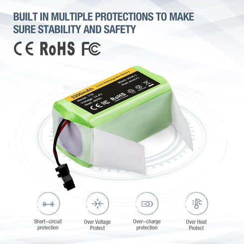 3.2Ah 14.4V Replacement for Eufy 11s Battery Li-ion Compatible with Ecovacs Deebot N79S DN622 Tesvor X500 Eufy RoboVac 11 30 15C 35C R500 RV750 Am...
