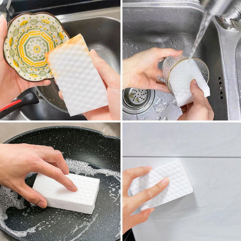 30PCS Magic Sponge Eraser - 2X Density Sponge Foam Cleaning Pads for Kitchen, Bathroom, Furniture, Leather, Floor,Car Cleaning Tool 100x60x20mm...