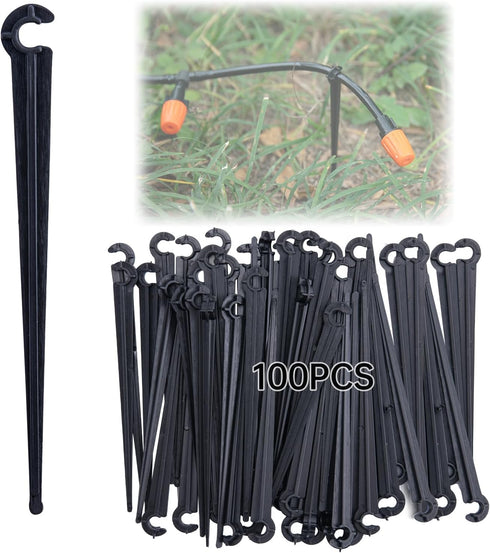CHANGE MOORE 250 Pcs Drip Irrigation Stakes Universal Drip Tubing Hold Stakes, Plastic Garden Water Pipe Support Drip System Parts, Securing Pegs ...
