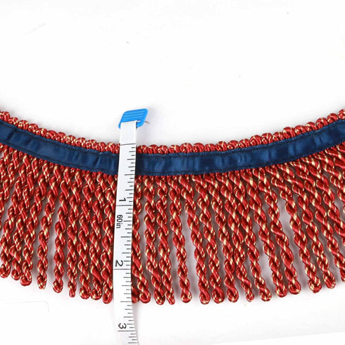 Fenghuangwu 5 Yard Long 2.5 Inches Wide Bullion Fringe Trim and Embellishments Fabric Trims Sewing DIY Decoration for Curtain Sofa Clothes(Mix red...