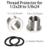 2 Pack Thread Adapters and Washers?1/2x28 to 5/8x24 Stainless Steel Thread Protector with Rubber Washer (Silver)...