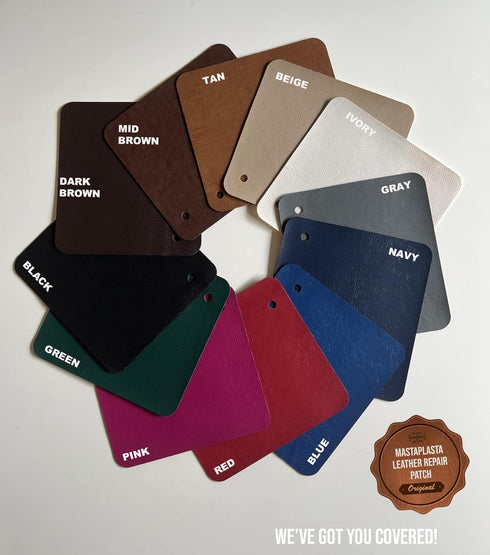 MastaPlasta Instant Self-Adhesive Premium Leather Repair Patch. Tan Crown 4 x 2.4 Inch (10cm x 6cm). Upholstery Quality Adhesive Patches for Sofas...