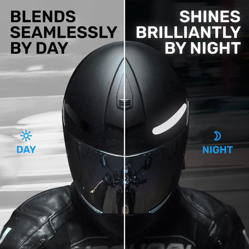 Elos Reflective Gear 3M Reflective Black Stickers - Reflective Helmet Tape, Motorcycle Reflective Tape, Hi Viz Stickers for Helmets - Discreet Bla...