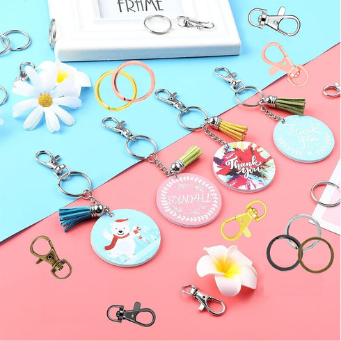 100 Pcs Keychain Hooks with Key Rings, Keychain Clip Hooks with Rings for Lanyard Jewelry Making DIY Crafts Silver(50 Pcs Metal Lobster Claw Clasp...
