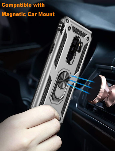 LUMARKE for Galaxy S9+ Plus Case,Pass 16ft. Drop Tested with Magnetic Ring Kickstand Compatible with Car Mount Holder,Military Grade Protective Ph...