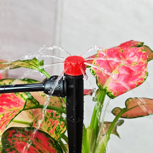 55 Pieces Drip Emitters Stream with Stake for 1/4" Irrigation Tubing: Adjustable 360 Degree Water Flow Irrigation Universal Sprayer Drip Pipe Spri...