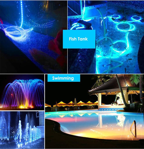 Outdoor LED Strip Lights Waterproof,IP68 Led Strip 12v Boat Underwater Lights 16.4ft 5050 SMD 300 Led Tube Flexible 5050 White Rope Light for Swim...
