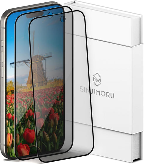 Sinjimoru Privacy Screen Protector, Anti-Spy & Case Friendly Screen Protector Compatible with iPhone 15 series. Sinji Glass Privacy for iPhone 15 ...