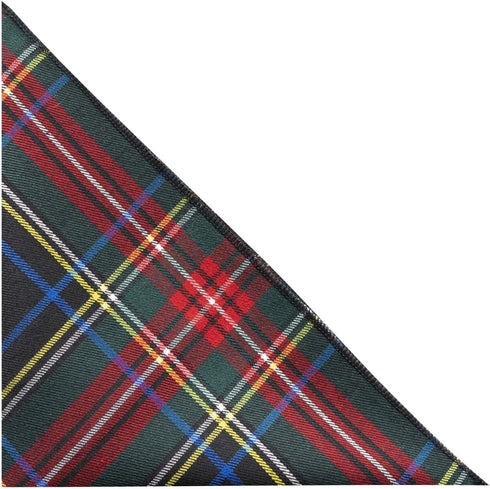 Traditional Dark Green & Black Tartan Pocket Square, Handkerchief, Check, Plaid...