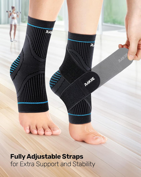 Ankle Brace for Sprained Ankle 1 Pair, High Elasticity Ankle Support for Women & Men, Compression Socks for Plantar Fasciitis Relief, Foot Compres...
