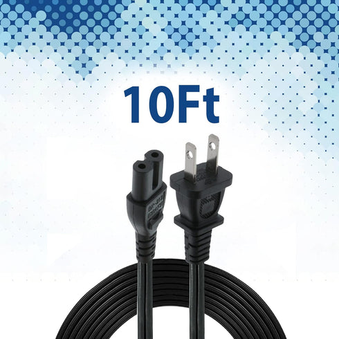 Xtreme 10 Foot Non-Polarized Replacement Power Cord for TVs, Game Consoles, Cable/Satellite Boxes, Printers, Soundbars, Home Theaters, Speakers & ...