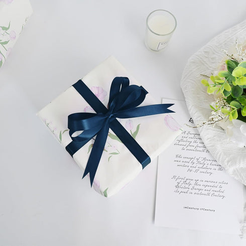 Double Face Navy Blue Satin Ribbon 5/8 Inch X 50 Yards Polyester Ribbons for Gift Wrapping Fabric Ribbon for Crafts Flower Bouquet Sewing Arts Wed...