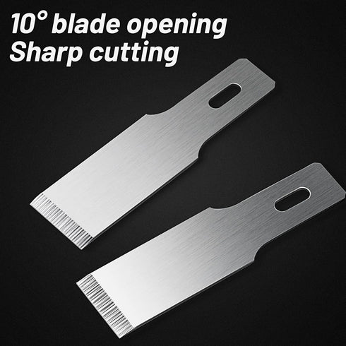 Size 18 Chiseling Blades SK5 Knife Blades No Handles Knife Square Blade Carbon Steel Chisel Tip Knife Blade with Plastic Storage Boxes for Craft C...