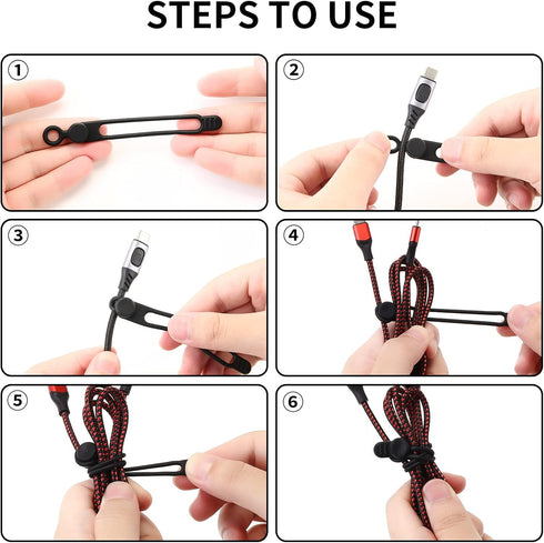20pcs Silicone Cable Ties,Reusable Cable Management Organizer, Wire Ties?Travel Cord Ties?Cord Organizer for Bundling Cable Cords in Home,Office,K...