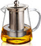 Glass Teapot (32oz/950ml) MJZQCD with Removable Stainless Steel Infuser,Glass Tea Pot transparent Stovetop tea Kettle,Blooming and Loose Leaf Tea ...