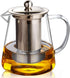Glass Teapot (32oz/950ml) MJZQCD with Removable Stainless Steel Infuser,Glass Tea Pot transparent Stovetop tea Kettle,Blooming and Loose Leaf Tea ...