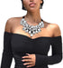 Flyonce Rhinestone Statement Necklace Chunky Choker Crystal Costume Jewelry for Women Clear Black-Tone...