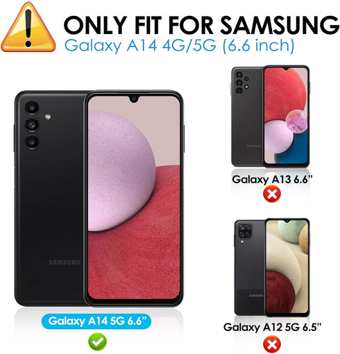 LYWHL [3 Pack for Samsung Galaxy A14 5G Screen Protector, Tempered Glass HD Clear 9H Hardness Protector Film for Galaxy A14, Anti Scratch Bubble F...