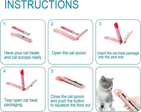 Cat Wet Treats Dispense Spoon?Treat Squeeze Spoon? Feeding & Watering Supplies Wet Cat Food Storage pet Food Spoon(Yellow and Blue)...