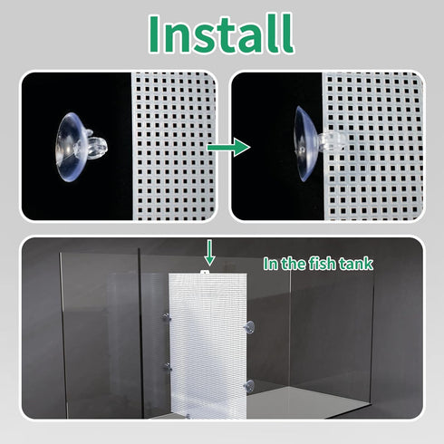 2 Pack Fish Tank Divider, Plastic Grid Cuttable Grid Plate Fish Separator with 12 Suction Cups DIY Designed Clear Easy to Bent 17 * 13in...