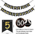 50th Wedding Anniversary Decorations Kit - Gold Glitter Happy 50th Banner / Sparkling 50 Hanging Swirls / Poms...