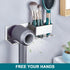 Hair Dryer Holder Wall Mounted, Blow Dryer Organizer, Hair Tool Organizer, Adhesive Blow Dryer Holder for Bathroom, Stainless Steel Hair Dryer Sta...