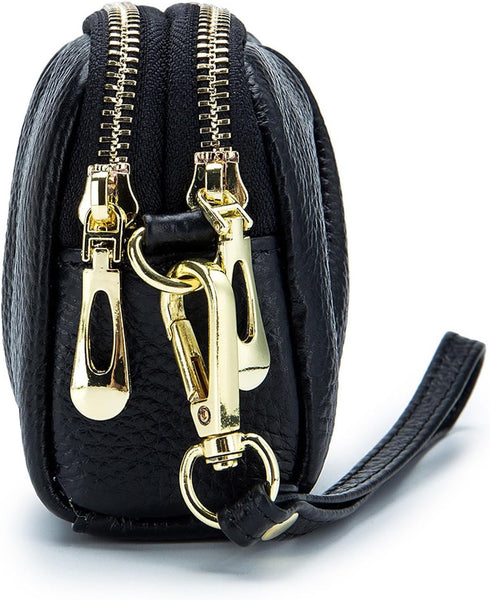 Wristlet Wallets for Women Genuine Leather Wristlet Purses Ladies Ruched Wristlet Clutch Wallet Purses...
