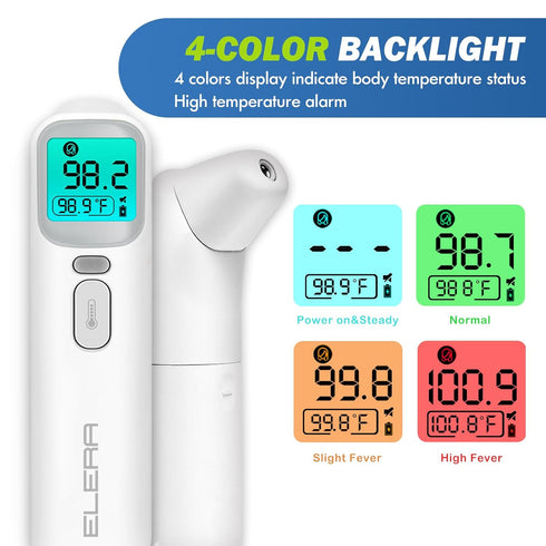 ELERA Baby Thermometer - Ear Thermometer for Kids, Infants, and Adults, Digital Precision with Quick 1-Second Measurement, 4-in-1 Non-Contact Desi...