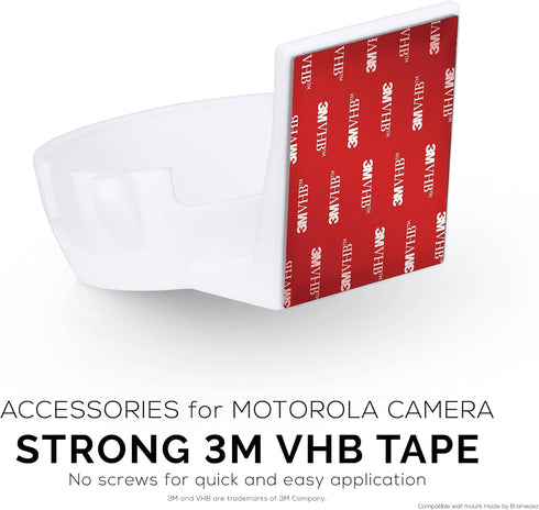 BRAINWAVZ Screwless Tilted Wall Mount for Motorola MBP50-G Baby Monitor Cameras Holder, VHB Stick On - Easy to Install Shelf, No Tools Needed, No ...