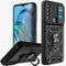 for TCL 30 XE 5G Phone Case(Not Fit TCL 30 XL), with Slide Camera Cover and 2pcs HD Screen Protector, 360° Rotation Ring Kickstand [Military Grade...