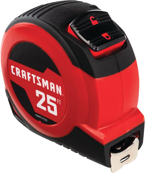 CRAFTSMAN 25-Ft Tape Measure with Fraction Markings, Retractable, Self-Locking Blade (CMHT37225)...