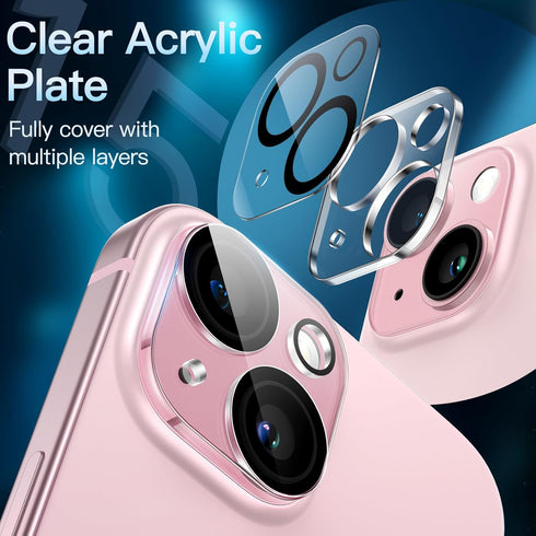 JETech Camera Lens Protector for iPhone 15 6.1-Inch and iPhone 15 Plus 6.7-Inch, 9H Tempered Glass, Anti-Scratch, Case Friendly, Does Not Affect N...