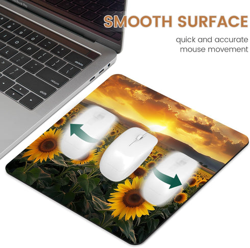 Mouse Pad, Non-Slip Rubber Base Mouse Mat Mousepad Waterproof Gaming Mouse Pad for Wireless Mouse, Computers Laptop Home Office (sunflower)...