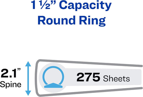 AVE21086 - Avery Economy View 3 Ring Binder, 1.5 Round Rings, 1 White Binder...