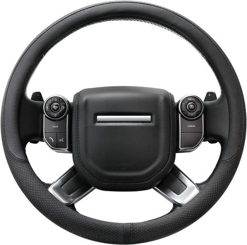 COFIT Breathable Steering Wheel Cover Microfiber Leather with Center Mark Design Large Size 15 1/2-16 Inch Black...