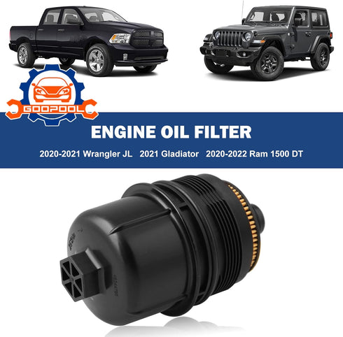Ecodiesel Engine Oil Filter 68507598AA 68498720AA Compatible with Jeep 2020 2021 Wrangler JL,2021 Gladiator,2020 2021 2022 2023 Ram 1500 DT...