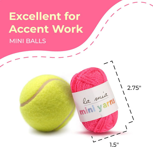10 Skein Premium La Mia Mini Yarn, Acrylic Bonbons, Total 3.5 Oz, Each 0.35 Oz (10g), Crafts Yarn, Knitting and Crocheting Starter Kit for Colorfu...