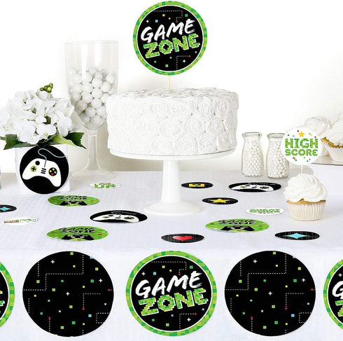 Big Dot of Happiness Game Zone - Pixel Video Game Party or Birthday Party Giant Circle Confetti - Party Decorations - Large Confetti 27 Count...
