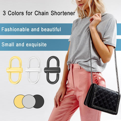 CooBigo 6 PCS Bag Chain Shortener Clip Adjustable Metal Buckles, Chain Shortener for Purse Chain Strap Clip Handbags Buckle Clasp Hardware Making ...