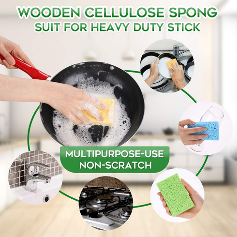 Compressed Cellulose Kitchen Sponges 24Pack,Non-Scratch Biodegradable Natural Sponge Scrub for Dishes Cleaning,Funny Colorful DIY Sponge for Kids...