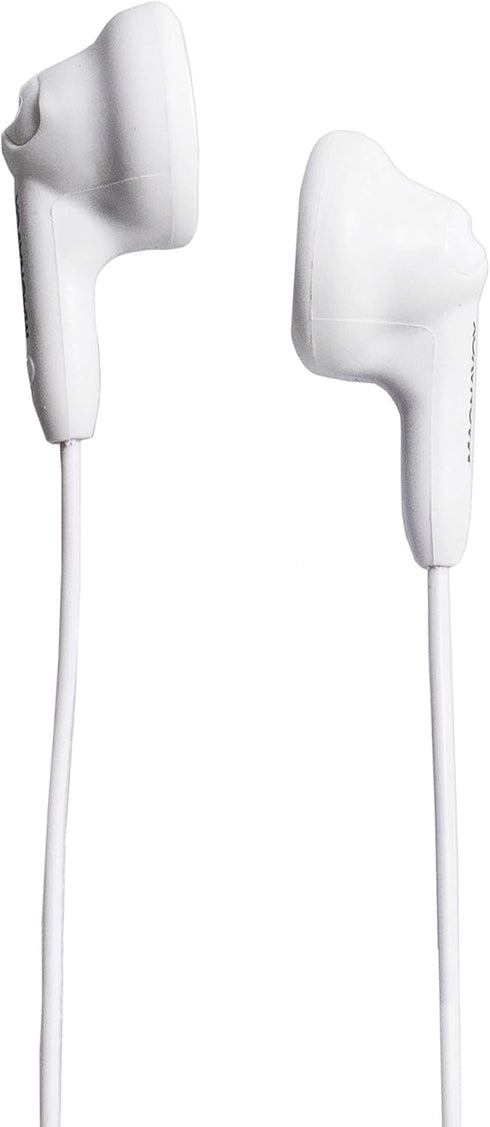 Magnavox MHP4820-WH Gummy Earbuds in White | Available in Pink, White, Black, Blue, & Teal | Earbuds Gummy | Extra Value Comfort Stereo Earbuds | ...