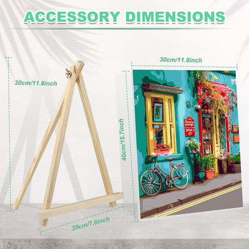 HEIBAGO Paint by Numbers Kit for Adults 12"x16" Framed Canvas&Wooden Easel, DIY Acrylic Paint by Numbers Kits for Adults Beginner, Street Bicycle ...
