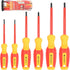 Amartisan 1000V Insulated Electrician Screwdriver Set 6-Piece, 3 Phillips and 3 Slotted Tips Professional Cushion Grip Screwdriver Set...