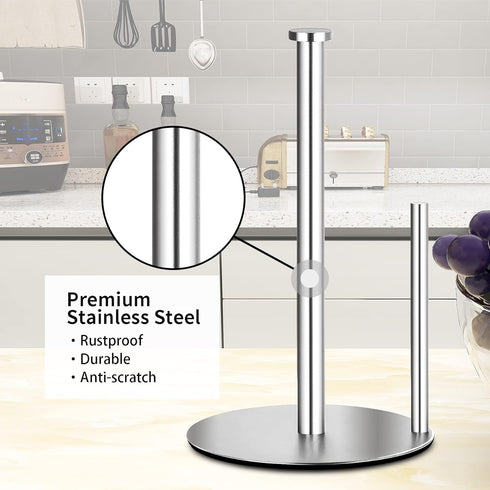 Paper Towel Holder Countertop, OBODING, Stainless Steel Kitchen Paper Towel Holder Stand for Kitchen Organization, Stainless Steel Paper Towel Hol...