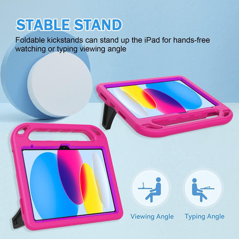 BMOUO Kids Case for iPad 10th Generation 10.9 inch 2022 - with Built-in Screen Protector, Shockproof Light Weight Covertible Handle Stand iPad 10t...