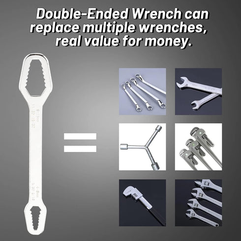 Double Ended Multifunctional Universal Wrench Adjustable Wrenches Self-Tightening Adjustable Torx Spanner Key Bolts Nuts Wrench Repair Tools for D...